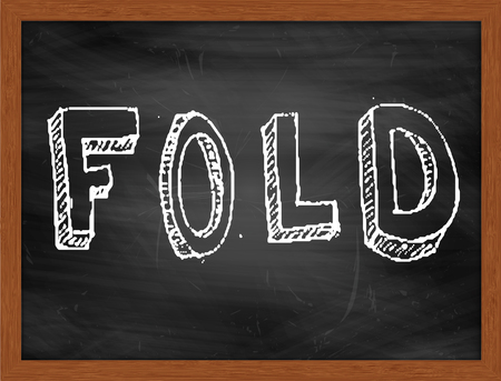 FOLD  hand writing text on black chalkboardの写真素材