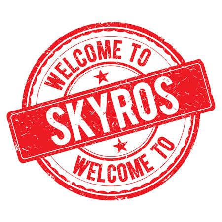 SKYROS. Welcome to stamp sign illustrationの写真素材