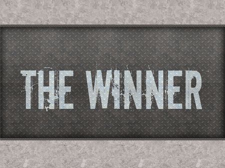 THE WINNER painted on metal panel wall illustration.の写真素材
