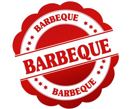 BARBEQUE red round rubber stamp. Illustration graphic conceptの写真素材