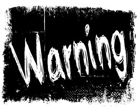 WARNING on black grunge background. Illustration image conceptの写真素材