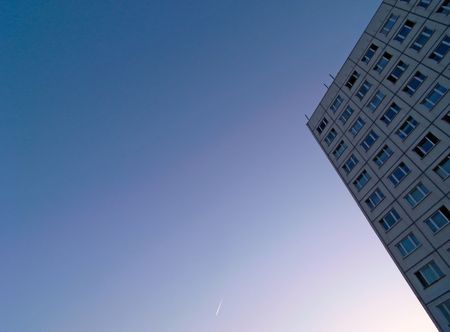 Urban Living Block In Blue Skies in Europe