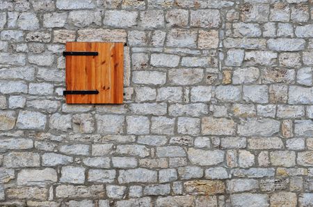 Small Window In Ancient Brickwallの写真素材