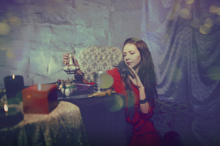 fairy witch making magic like fantasy, like captcha from moovieの写真素材