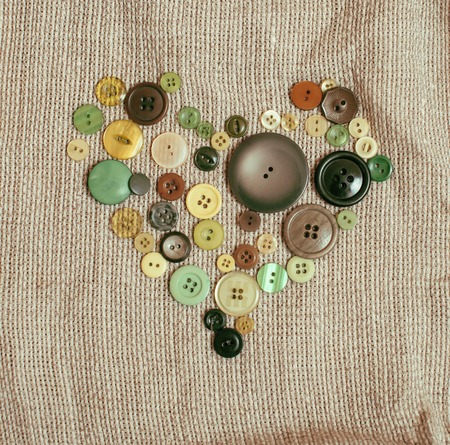 christmas card wooden vintage with handmade gifts, toys, cookie, snowman, santaclaus, button heart  warm winterの写真素材