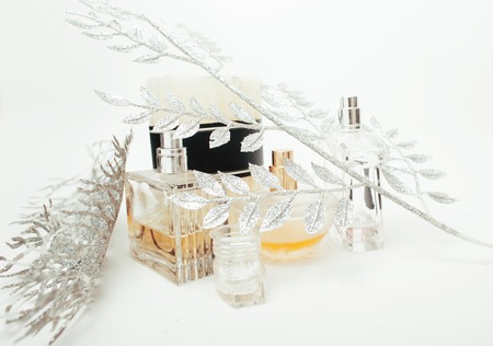 Jewelry table with lot of girl stuff on it, little mess in cosmetic brushes, women interior concept,...