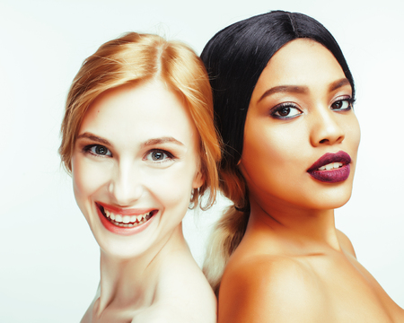 different nation woman: asian, african-american, caucasianの写真素材