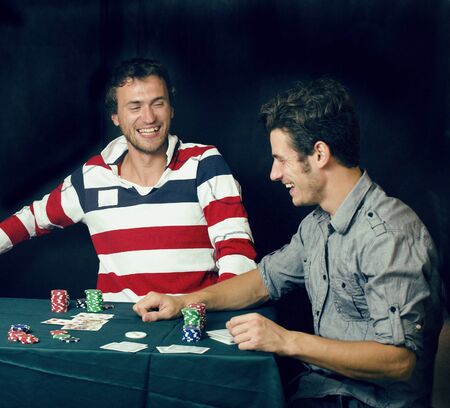young people playing poker off-line tournament, friends party concept at home, lifestyle people...