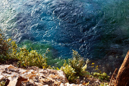 beautiful landscape with mountain river in europe, Albaniaの写真素材