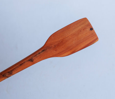 Wooden kitchen utensils stacked viewの写真素材