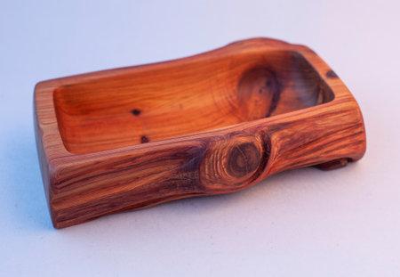 Wooden kitchen utensils stacked view close upの写真素材