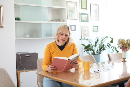 an adult woman working in home interior, lifestyle people concept