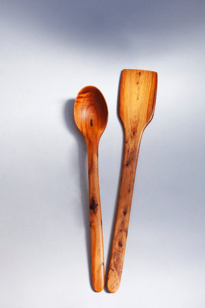 wooden kitchen collection stacked view closeupの写真素材