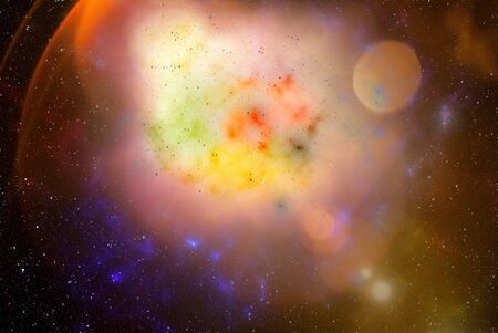 3D illustration, Planets and galaxy, science fiction wallpaper. Beauty of deep space. Billions of galaxies in the universe Cosmic art backgroundの写真素材