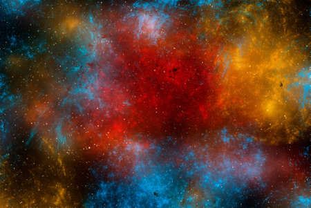 Space background with stardust and shining stars. Realistic cosmos and color nebula. Planet and...