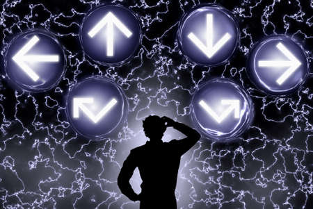 Abstract background with choice concept. decision making, business man choosing alternative strategy...