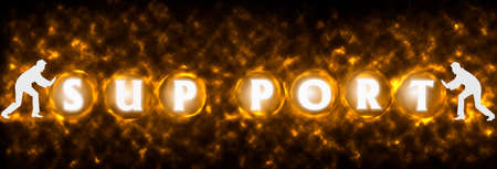 Abstract background with SUPPORT concept. 3d illustration.の写真素材