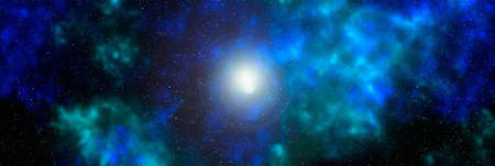 Space background with stardust and shining stars. Realistic cosmos and color nebula. Colorful...