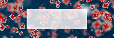 Merry Christmas and Happy Holidays greeting card, frame, banner. Christmas background with Large set...