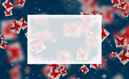 Merry Christmas and Happy Holidays greeting card, frame, banner. Christmas background with Large set...