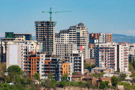 Georgia, Tbilisi - April 24, 2021: View Of buildings in Tbilisi, Georgia.のeditorial素材