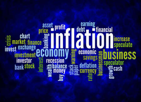 Word Cloud with INFLATION concept create with text only.