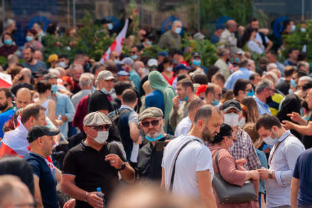 Georgia, Tbilisi - May 23, 2021: Massive Protest Against Namakhvani HPP Underway in Tbilisi.