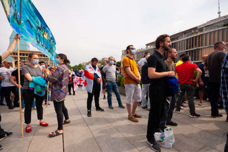 Georgia, Tbilisi - May 23, 2021: Massive Protest Against Namakhvani HPP Underway in Tbilisi.