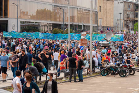 Georgia, Tbilisi - May 23, 2021: Massive Protest Against Namakhvani HPP Underway in Tbilisi.