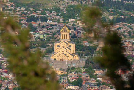 View of Holy Trinity, Sameba church in Tbilisi.