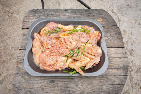 Fresh raw chicken meat ready to be cooked.
