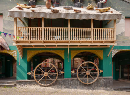 Georgia, Tbilisi - May 8, 2021: Mtatsminda Park on Mtatsminda mountain. Travel.のeditorial素材