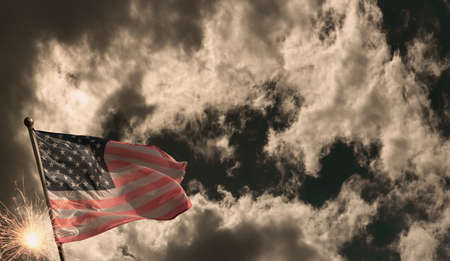 American flag for Memorial Day, 4th of July, Independence Day, Celebration Concept.の写真素材