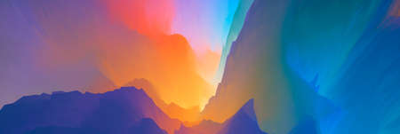 magical world. Colorful abstract fantasy background, surreal dream landscape. 3d illustration.