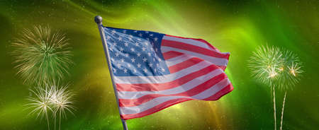 American flag for Memorial Day, 4th of July, Independence Day, Celebration Concept.の写真素材