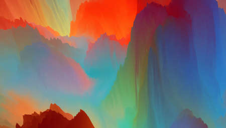magical world. Colorful abstract fantasy background, surreal dream landscape. 3d illustration.