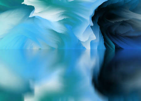 magical world. Abstract Landscape, surreal lake and reflections. art, creativity and imagination. 3d...