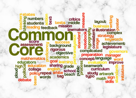 Word Cloud with COMMON CORE concept create with text only.の写真素材