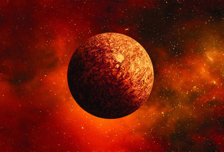 Unknown planet from outer space. Space nebula. Cosmic cluster of stars. Outer space background. 3D Illustration.の写真素材