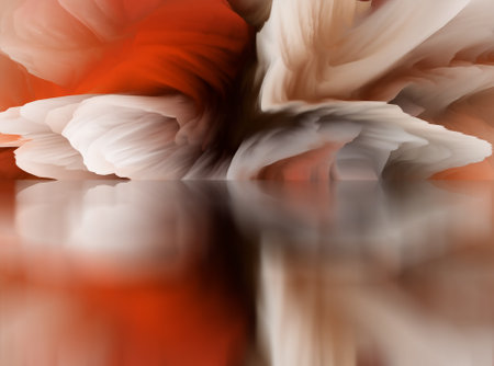 magical world. Abstract Landscape, surreal lake and reflections. art, creativity and imagination. 3d illustration.の写真素材