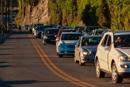 Georgia, Tbilisi - September 14, 2022: Traffic on city street.のeditorial素材