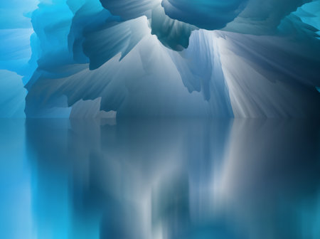 magical world. Abstract Landscape, surreal lake and reflections. art, creativity and imagination. 3d illustration.の写真素材