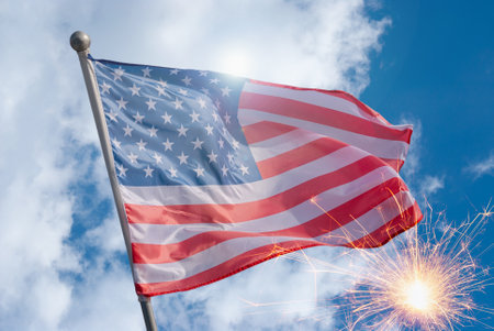 American flag for Memorial Day, 4th of July, Independence Day, Celebration Concept.の写真素材