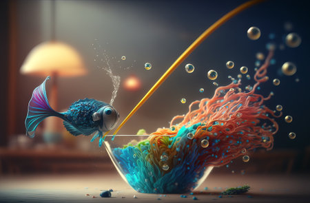 Surreal mystical fantasy artwork. generative AI,の素材
