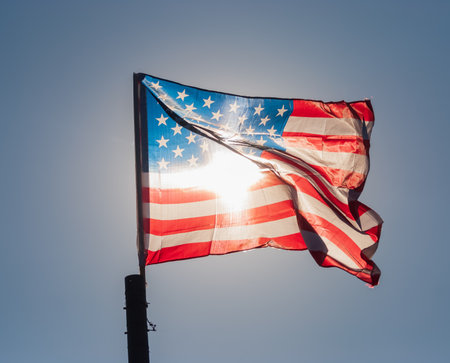 American flag for Memorial Day, 4th of July, Independence Day, Celebration Concept.の写真素材