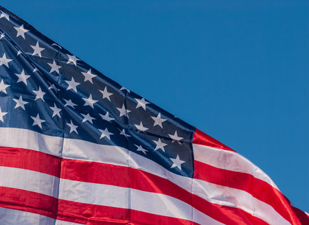 American flag for Memorial Day, 4th of July, Independence Day, Celebration Concept.の写真素材