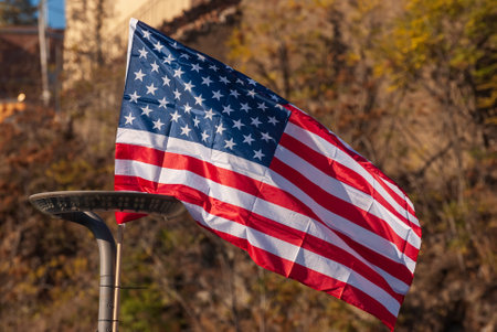 American flag for Memorial Day, 4th of July, Independence Day, Celebration Concept.の写真素材