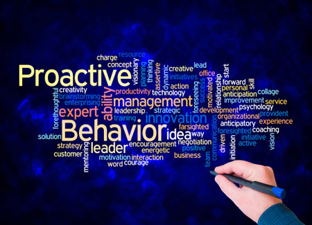 Word Cloud with PROACTIVE BEHAVIOR concept create with text only.の写真素材
