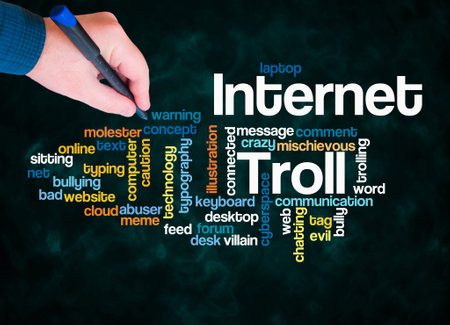 Word Cloud with INTERNET TROLL concept create with text only.の写真素材