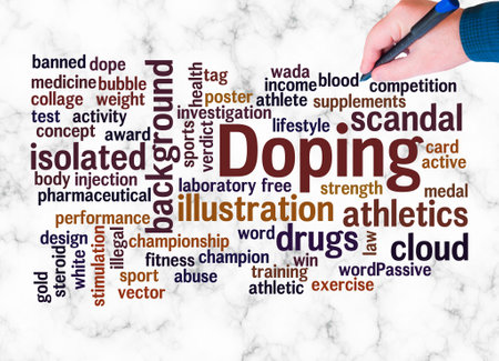 Word Cloud with DOPING concept create with text only.の写真素材